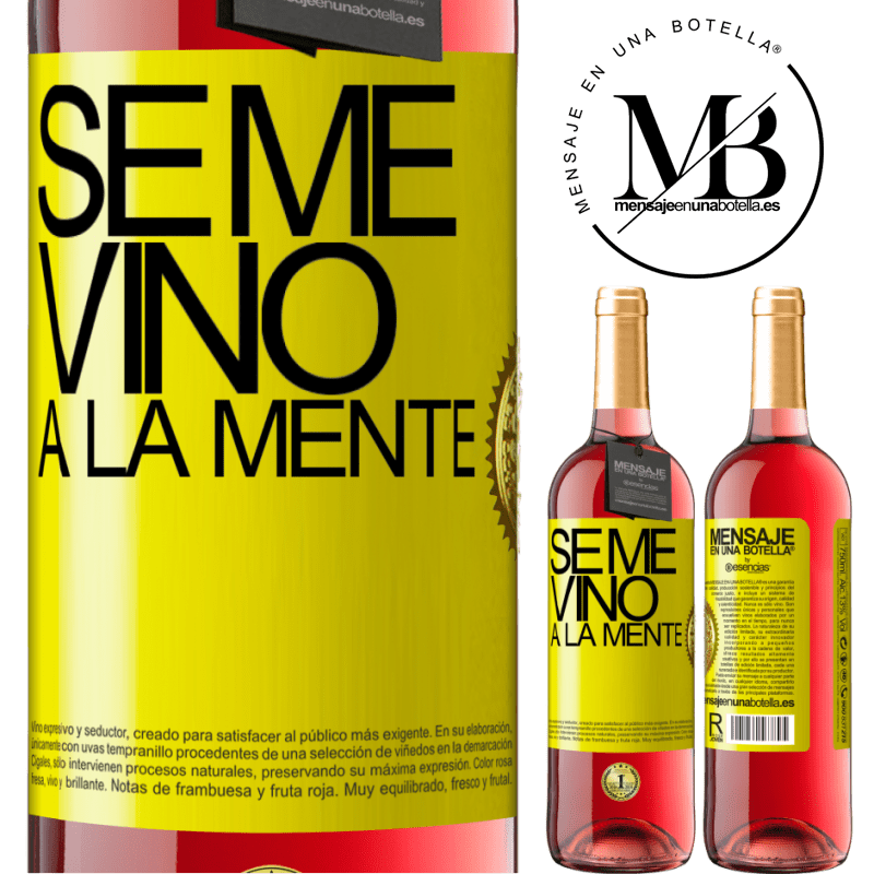 29,95 € 送料無料 | ロゼワイン ROSÉエディション Se me VINO a la mente… 黄色のラベル. カスタマイズ可能なラベル 若いワイン 収穫 2025 Tempranillo