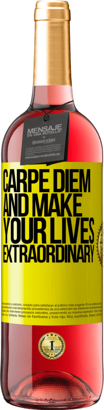 29,95 € | Rosé Wine ROSÉ Edition Carpe Diem and make your lives extraordinary Yellow Label. Customizable label Young wine Harvest 2023 Tempranillo