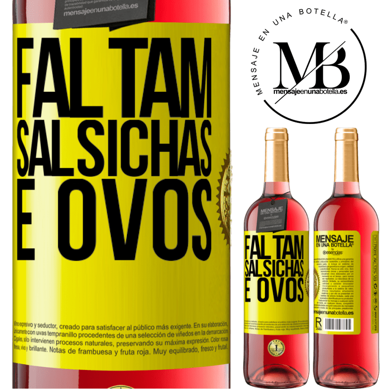 29,95 € Envio grátis | Vinho rosé Edição ROSÉ Faltam salsichas e ovos Etiqueta Amarela. Etiqueta personalizável Vinho jovem Colheita 2023 Tempranillo