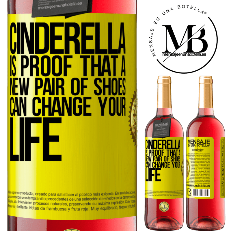 29,95 € Free Shipping | Rosé Wine ROSÉ Edition Cinderella is proof that a new pair of shoes can change your life Yellow Label. Customizable label Young wine Harvest 2021 Tempranillo