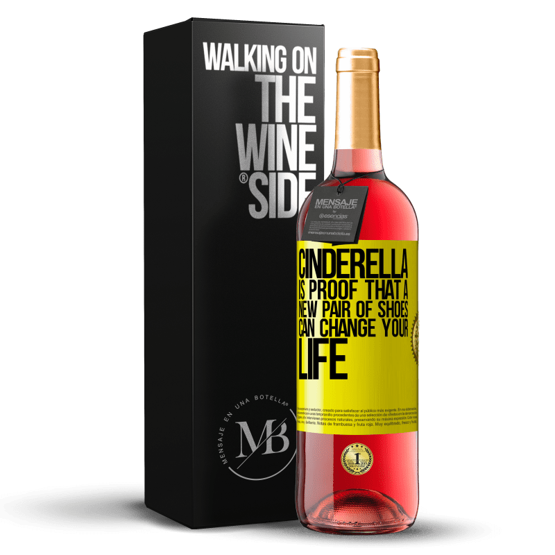 29,95 € Free Shipping | Rosé Wine ROSÉ Edition Cinderella is proof that a new pair of shoes can change your life Yellow Label. Customizable label Young wine Harvest 2023 Tempranillo