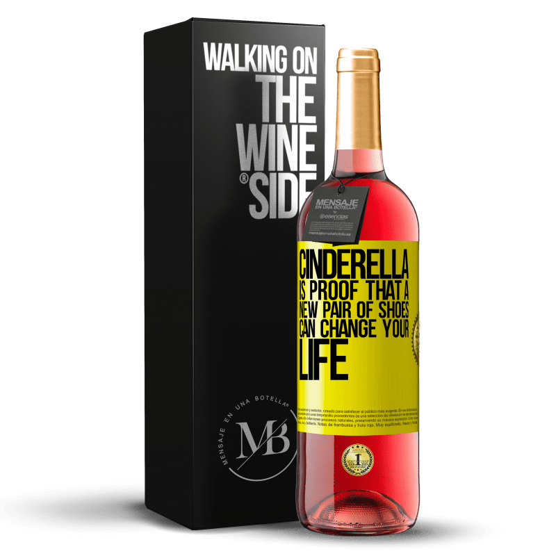 29,95 € Free Shipping | Rosé Wine ROSÉ Edition Cinderella is proof that a new pair of shoes can change your life Yellow Label. Customizable label Young wine Harvest 2024 Tempranillo