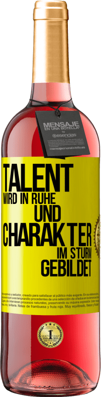 29,95 € | Roséwein ROSÉ Ausgabe Talent wird in Ruhe und Charakter im Sturm gebildet Gelbes Etikett. Anpassbares Etikett Junger Wein Ernte 2023 Tempranillo