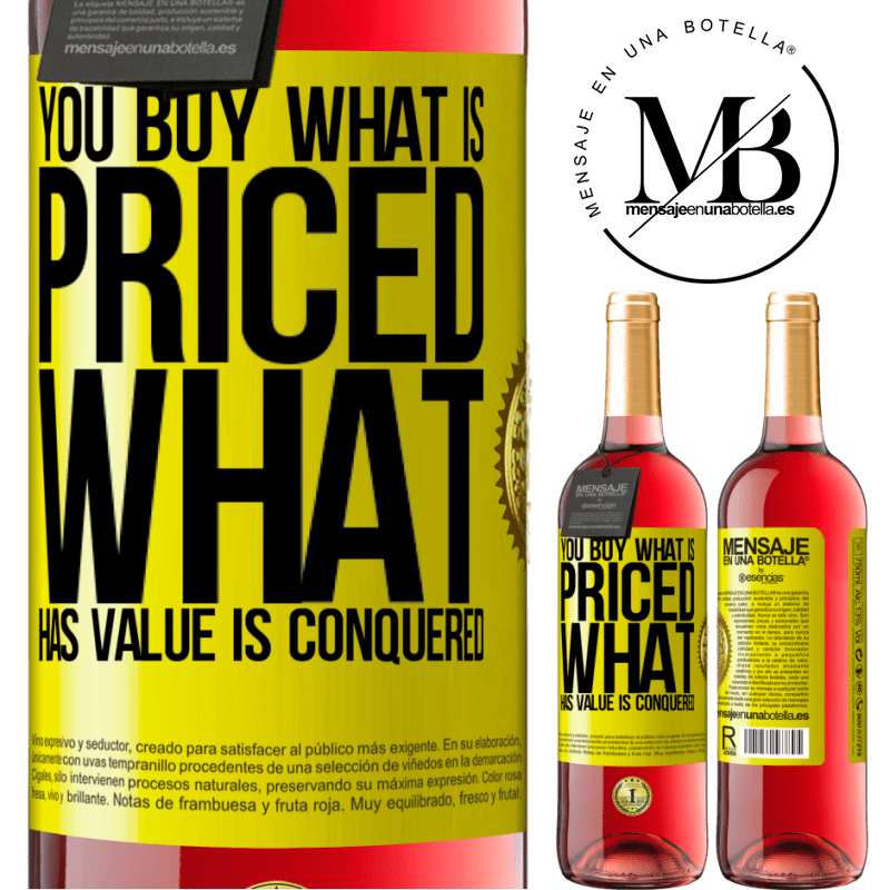 29,95 € Free Shipping | Rosé Wine ROSÉ Edition You buy what is priced. What has value is conquered Yellow Label. Customizable label Young wine Harvest 2021 Tempranillo