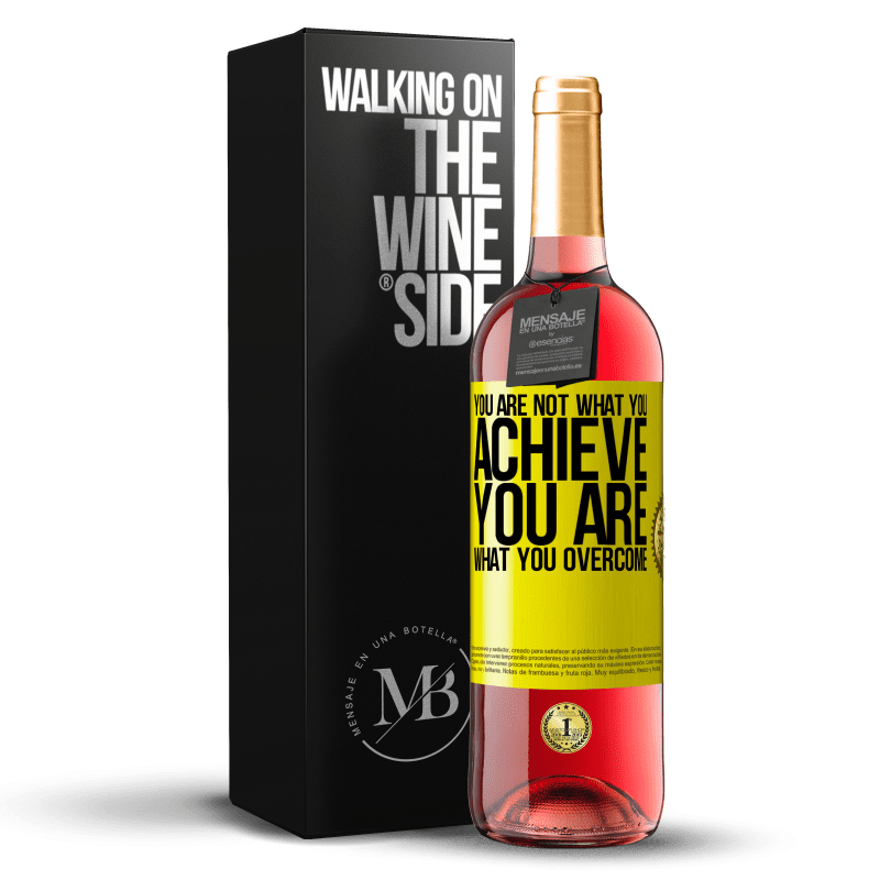 29,95 € Free Shipping | Rosé Wine ROSÉ Edition You are not what you achieve. You are what you overcome Yellow Label. Customizable label Young wine Harvest 2025 Tempranillo