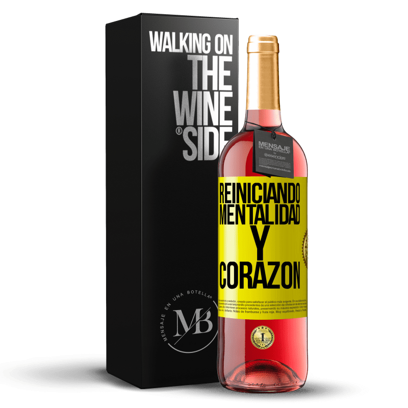 29,95 € Envío gratis | Vino Rosado Edición ROSÉ Reiniciando mentalidad y corazón Etiqueta Amarilla. Etiqueta personalizable Vino joven Cosecha 2025 Tempranillo