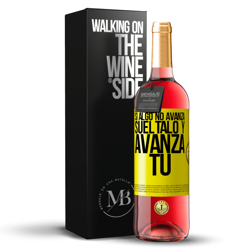 29,95 € Envío gratis | Vino Rosado Edición ROSÉ Si algo no avanza, suéltalo y avanza tú Etiqueta Amarilla. Etiqueta personalizable Vino joven Cosecha 2025 Tempranillo