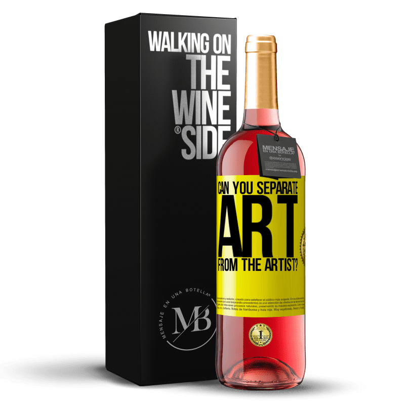 29,95 € Бесплатная доставка | Розовое вино Издание ROSÉ можете ли вы отделить искусство от художника? Желтая этикетка. Настраиваемая этикетка Молодое вино Урожай 2023 Tempranillo