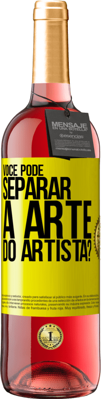 29,95 € | Vinho rosé Edição ROSÉ você pode separar a arte do artista? Etiqueta Amarela. Etiqueta personalizável Vinho jovem Colheita 2024 Tempranillo