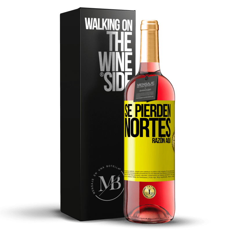 29,95 € Envío gratis | Vino Rosado Edición ROSÉ Se pierden nortes. Razón aquí Etiqueta Amarilla. Etiqueta personalizable Vino joven Cosecha 2025 Tempranillo