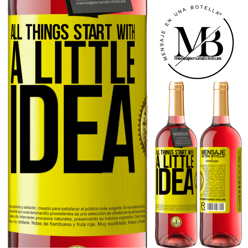 29,95 € Free Shipping | Rosé Wine ROSÉ Edition It all starts with a little idea Yellow Label. Customizable label Young wine Harvest 2021 Tempranillo
