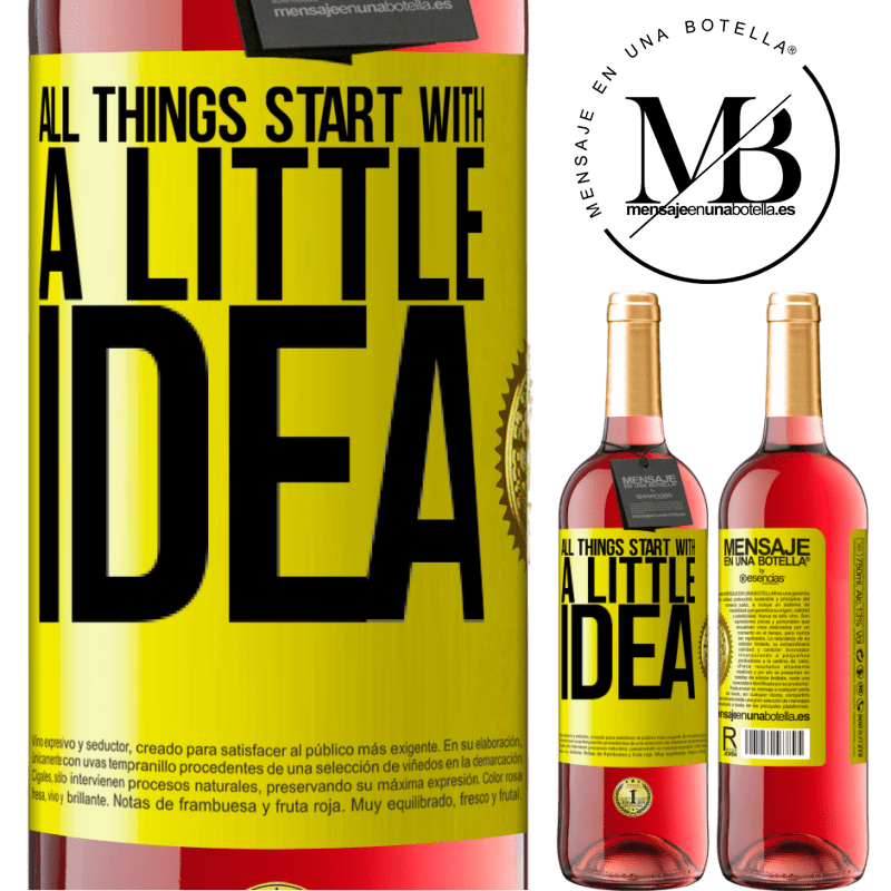 29,95 € Free Shipping | Rosé Wine ROSÉ Edition It all starts with a little idea Yellow Label. Customizable label Young wine Harvest 2025 Tempranillo