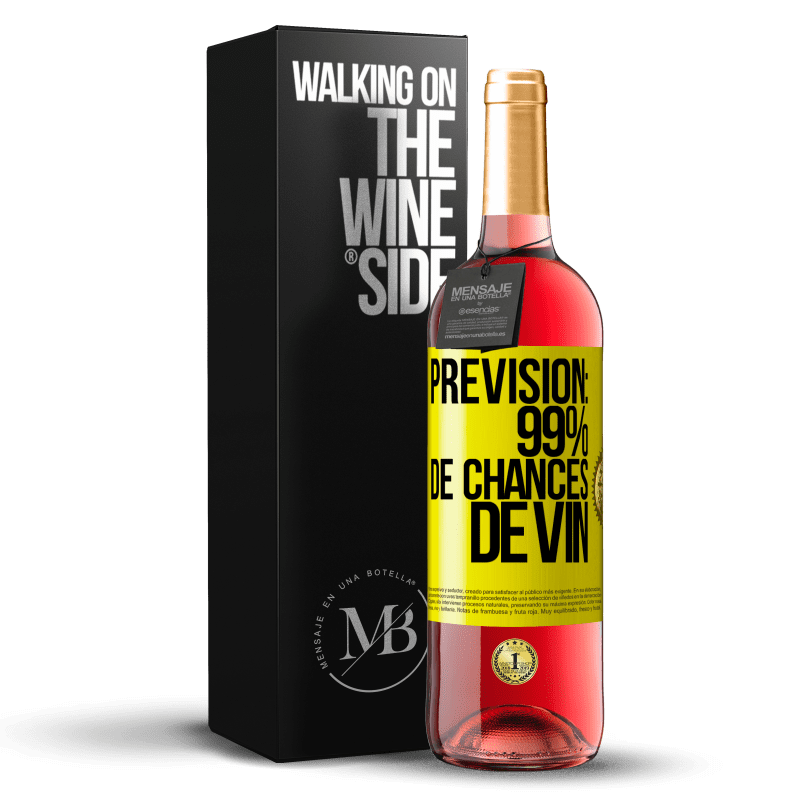 29,95 € Envoi gratuit | Vin rosé Édition ROSÉ Prévision: 99% de chances de vin Étiquette Jaune. Étiquette personnalisable Vin jeune Récolte 2024 Tempranillo