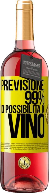 «Previsione: 99% di possibilità di vino» Edizione ROSÉ