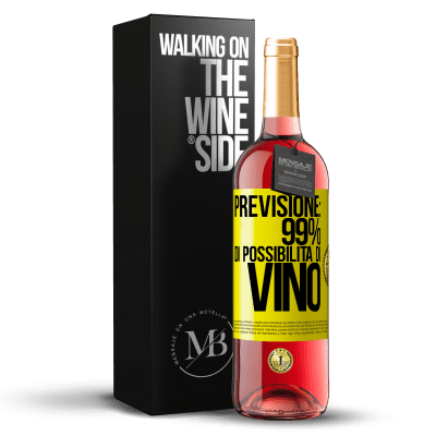 «Previsione: 99% di possibilità di vino» Edizione ROSÉ