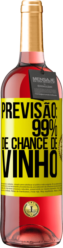 «Previsão: 99% de chance de vinho» Edição ROSÉ
