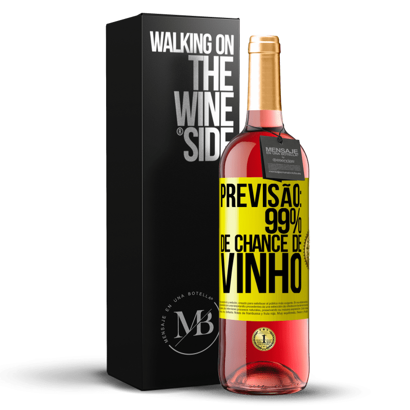 29,95 € Envio grátis | Vinho rosé Edição ROSÉ Previsão: 99% de chance de vinho Etiqueta Amarela. Etiqueta personalizável Vinho jovem Colheita 2025 Tempranillo