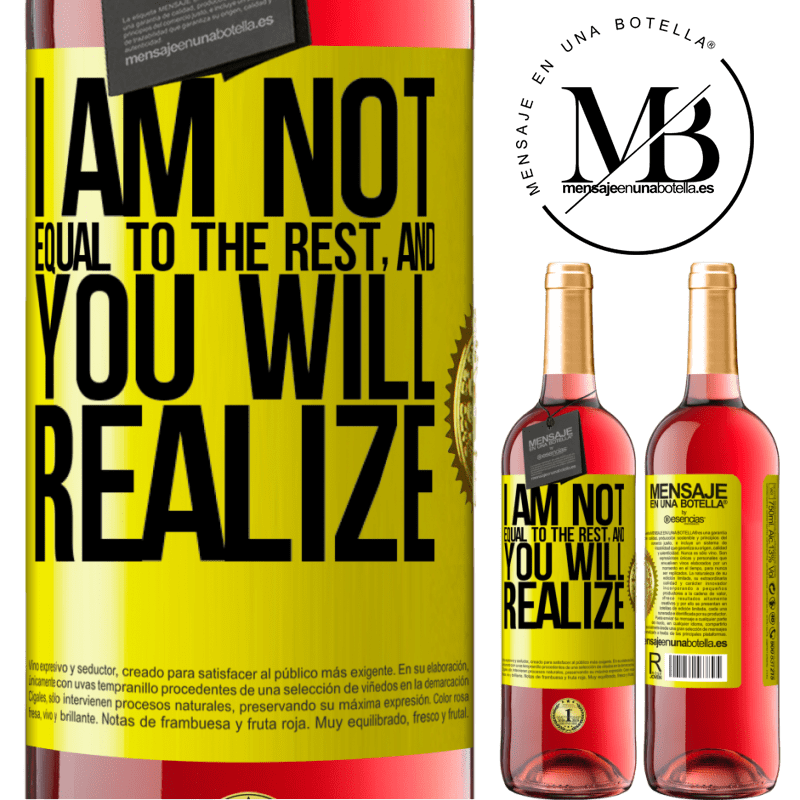 24,95 € Free Shipping | Rosé Wine ROSÉ Edition I am not equal to the rest, and you will realize Yellow Label. Customizable label Young wine Harvest 2021 Tempranillo