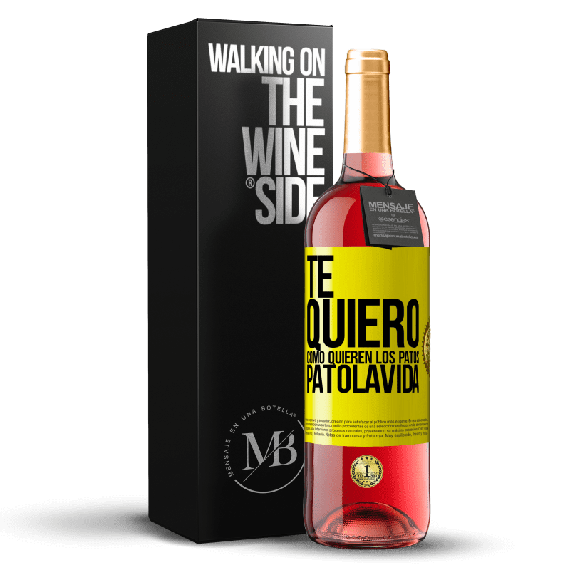 29,95 € 免费送货 | 桃红葡萄酒 ROSÉ版 TE QUIERO, como quieren los patos. PATOLAVIDA 黄色标签. 可自定义的标签 青年酒 收成 2024 Tempranillo