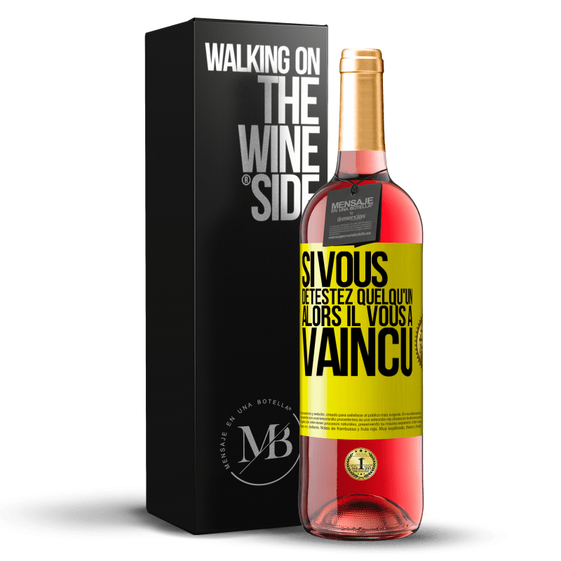 29,95 € Envoi gratuit | Vin rosé Édition ROSÉ Si vous détestez quelqu'un, alors il vous a vaincu Étiquette Jaune. Étiquette personnalisable Vin jeune Récolte 2025 Tempranillo
