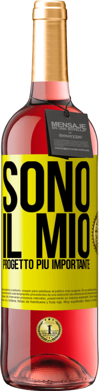 29,95 € Spedizione Gratuita | Vino rosato Edizione ROSÉ Sono il mio progetto più importante Etichetta Gialla. Etichetta personalizzabile Vino giovane Raccogliere 2025 Tempranillo