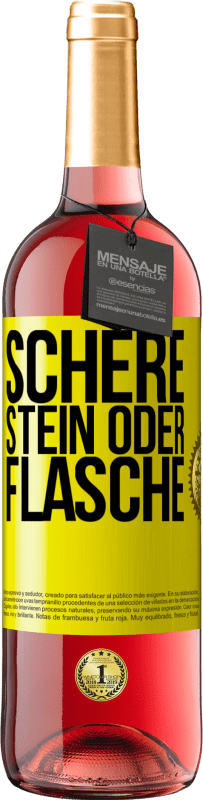 29,95 € | Roséwein ROSÉ Ausgabe Schere, Stein oder Flasche Gelbes Etikett. Anpassbares Etikett Junger Wein Ernte 2023 Tempranillo