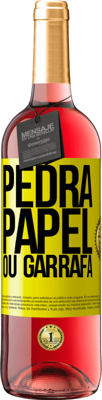 29,95 € | Vinho rosé Edição ROSÉ Pedra, papel ou garrafa Etiqueta Amarela. Etiqueta personalizável Vinho jovem Colheita 2025 Tempranillo