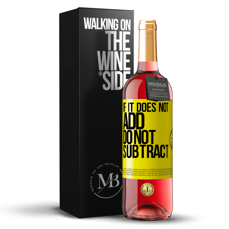 29,95 € Free Shipping | Rosé Wine ROSÉ Edition If it does not add, do not subtract Yellow Label. Customizable label Young wine Harvest 2022 Tempranillo
