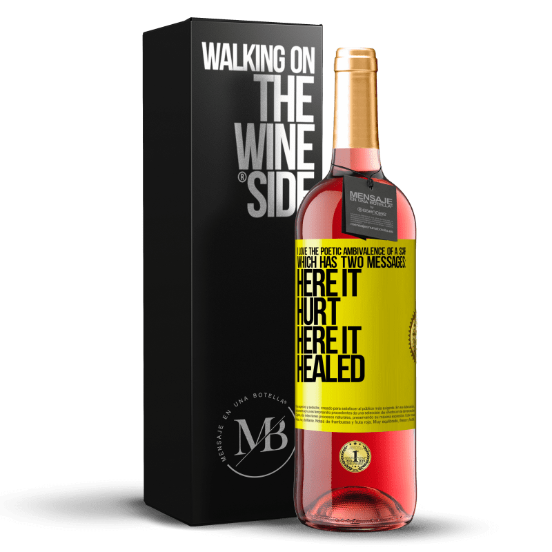 29,95 € Free Shipping | Rosé Wine ROSÉ Edition I love the poetic ambivalence of a scar, which has two messages: here it hurt, here it healed Yellow Label. Customizable label Young wine Harvest 2023 Tempranillo