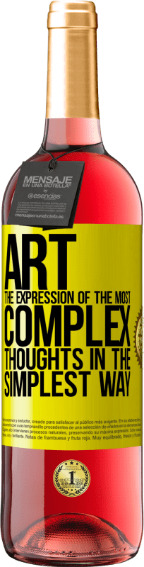 29,95 € Free Shipping | Rosé Wine ROSÉ Edition ART. The expression of the most complex thoughts in the simplest way Yellow Label. Customizable label Young wine Harvest 2025 Tempranillo