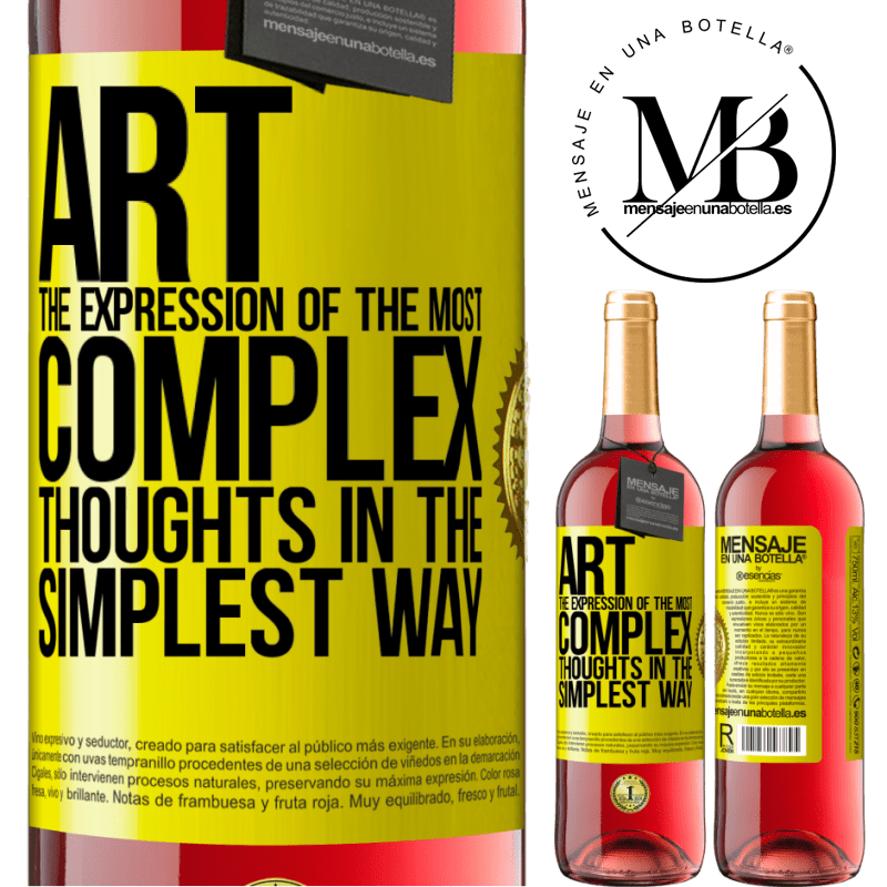 29,95 € Free Shipping | Rosé Wine ROSÉ Edition ART. The expression of the most complex thoughts in the simplest way Yellow Label. Customizable label Young wine Harvest 2021 Tempranillo