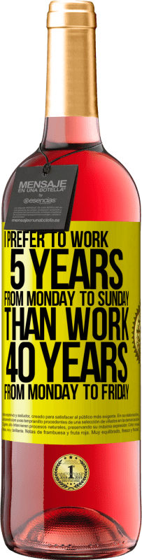 «私は月曜日から金曜日まで40年間働くよりも、月曜日から日曜日まで5年間働くことを好みます» ROSÉエディション