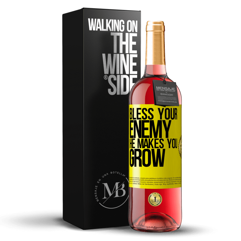 29,95 € Free Shipping | Rosé Wine ROSÉ Edition Bless your enemy. He makes you grow Yellow Label. Customizable label Young wine Harvest 2024 Tempranillo