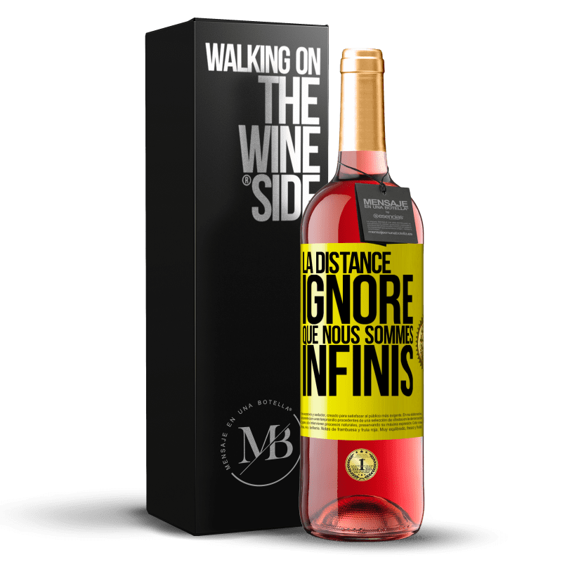 29,95 € Envoi gratuit | Vin rosé Édition ROSÉ La distance ignore que nous sommes infinis Étiquette Jaune. Étiquette personnalisable Vin jeune Récolte 2024 Tempranillo