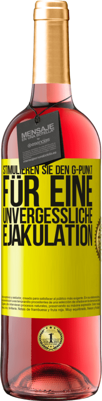 29,95 € | Roséwein ROSÉ Ausgabe Stimulieren Sie den G-Punkt für eine unvergessliche Ejakulation Gelbes Etikett. Anpassbares Etikett Junger Wein Ernte 2024 Tempranillo