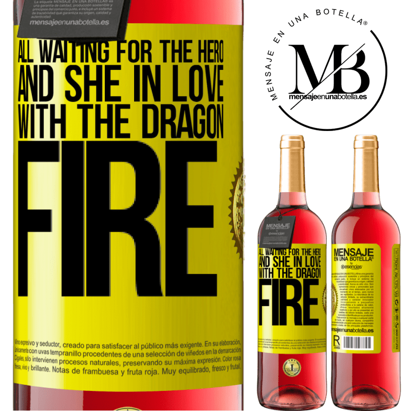 24,95 € Free Shipping | Rosé Wine ROSÉ Edition All waiting for the hero and she in love with the dragon fire Yellow Label. Customizable label Young wine Harvest 2021 Tempranillo