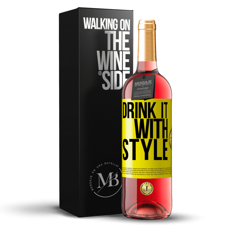 29,95 € Free Shipping | Rosé Wine ROSÉ Edition Drink it with style Yellow Label. Customizable label Young wine Harvest 2022 Tempranillo
