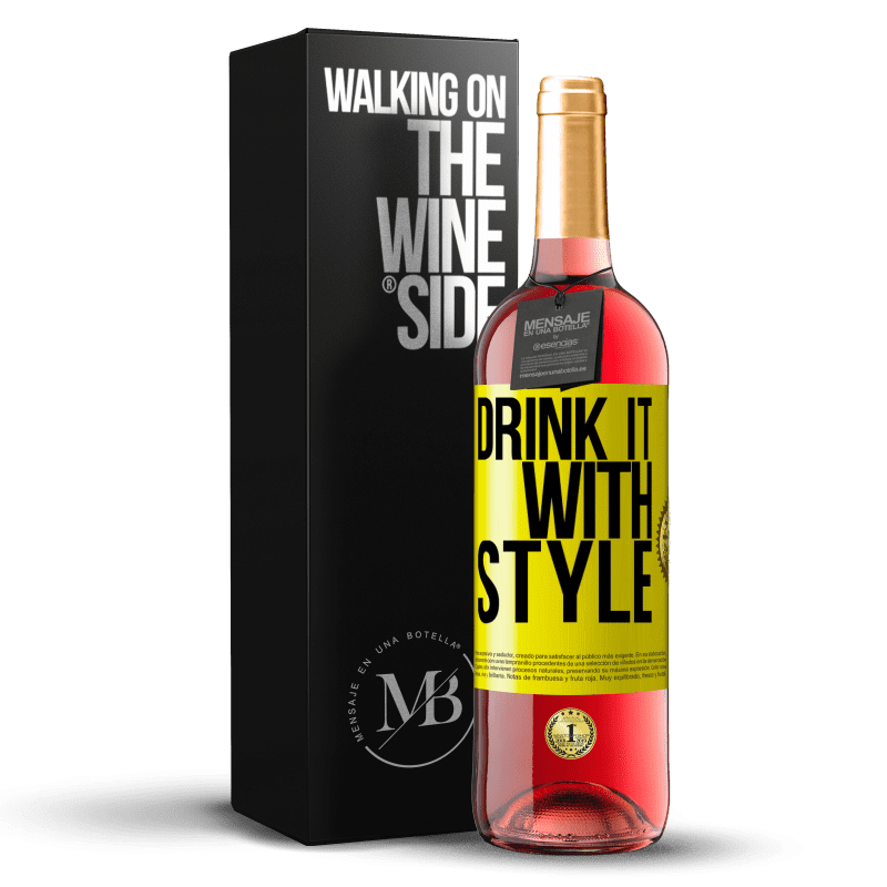 29,95 € Бесплатная доставка | Розовое вино Издание ROSÉ Выпей это со стилем Желтая этикетка. Настраиваемая этикетка Молодое вино Урожай 2025 Tempranillo