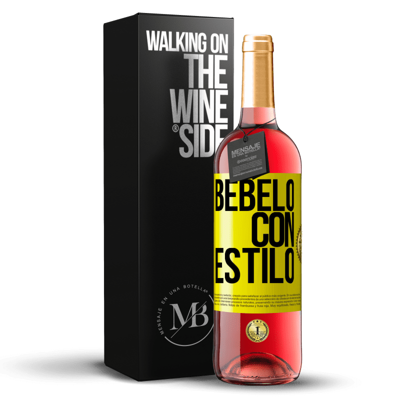 29,95 € Envío gratis | Vino Rosado Edición ROSÉ Bébelo con estilo Etiqueta Amarilla. Etiqueta personalizable Vino joven Cosecha 2025 Tempranillo