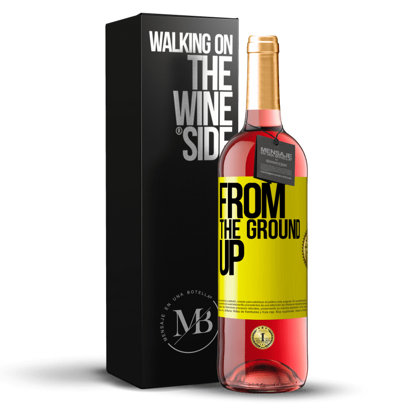 29,95 € Бесплатная доставка | Розовое вино Издание ROSÉ From The Ground Up Желтая этикетка. Настраиваемая этикетка Молодое вино Урожай 2023 Tempranillo