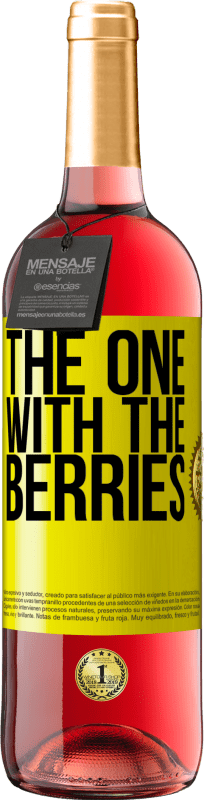 29,95 € 送料無料 | ロゼワイン ROSÉエディション The one with the berries 黄色のラベル. カスタマイズ可能なラベル 若いワイン 収穫 2024 Tempranillo