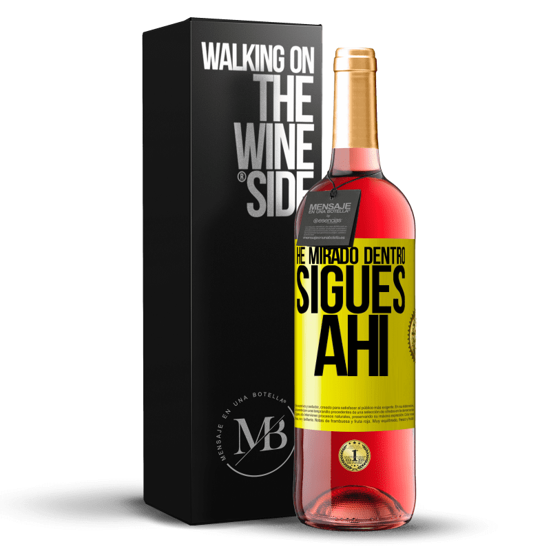 29,95 € Envío gratis | Vino Rosado Edición ROSÉ He mirado dentro. Sigues ahí Etiqueta Amarilla. Etiqueta personalizable Vino joven Cosecha 2024 Tempranillo