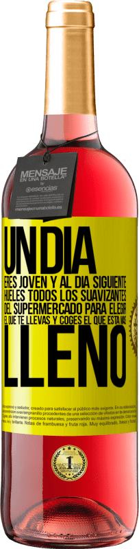 29,95 € | Vino Rosado Edición ROSÉ Un día eres joven y al día siguiente, hueles todos los suavizantes del supermercado para elegir el que te llevas y coges el Etiqueta Amarilla. Etiqueta personalizable Vino joven Cosecha 2025 Tempranillo