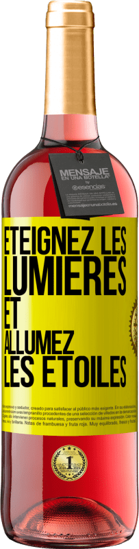 29,95 € Envoi gratuit | Vin rosé Édition ROSÉ Éteignez les lumières et allumez les étoiles Étiquette Jaune. Étiquette personnalisable Vin jeune Récolte 2024 Tempranillo