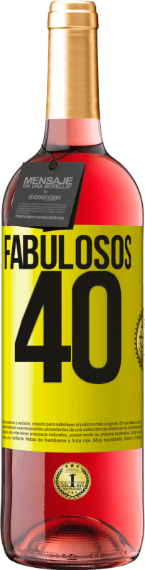 29,95 € | Vino Rosado Edición ROSÉ Fabulosos 40 Etiqueta Amarilla. Etiqueta personalizable Vino joven Cosecha 2023 Tempranillo