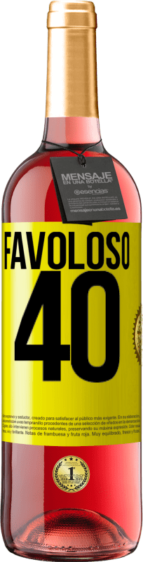 29,95 € | Vino rosato Edizione ROSÉ Favoloso 40 Etichetta Gialla. Etichetta personalizzabile Vino giovane Raccogliere 2023 Tempranillo