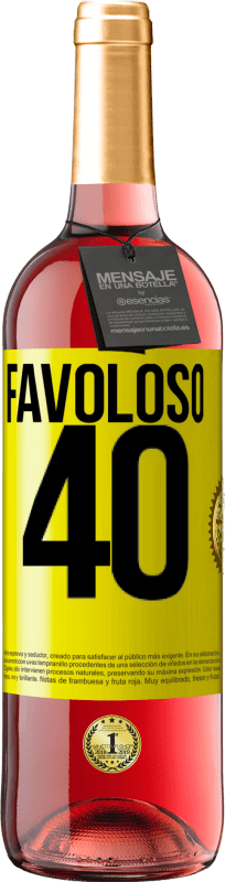 29,95 € | Vino rosato Edizione ROSÉ Favoloso 40 Etichetta Gialla. Etichetta personalizzabile Vino giovane Raccogliere 2024 Tempranillo