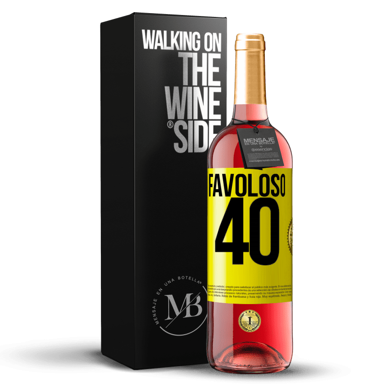 29,95 € Spedizione Gratuita | Vino rosato Edizione ROSÉ Favoloso 40 Etichetta Gialla. Etichetta personalizzabile Vino giovane Raccogliere 2023 Tempranillo
