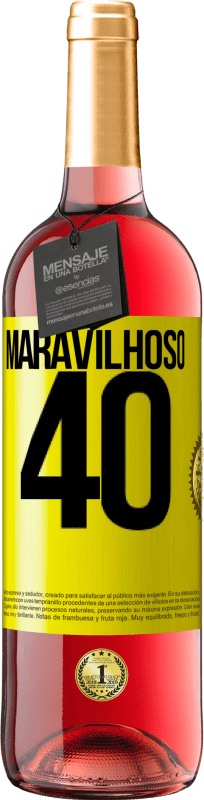 29,95 € | Vinho rosé Edição ROSÉ Maravilhoso 40 Etiqueta Amarela. Etiqueta personalizável Vinho jovem Colheita 2023 Tempranillo