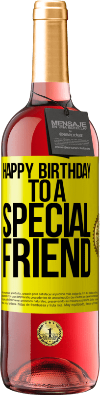 29,95 € | Vinho rosé Edição ROSÉ Feliz aniversário para um amigo especial Etiqueta Amarela. Etiqueta personalizável Vinho jovem Colheita 2023 Tempranillo